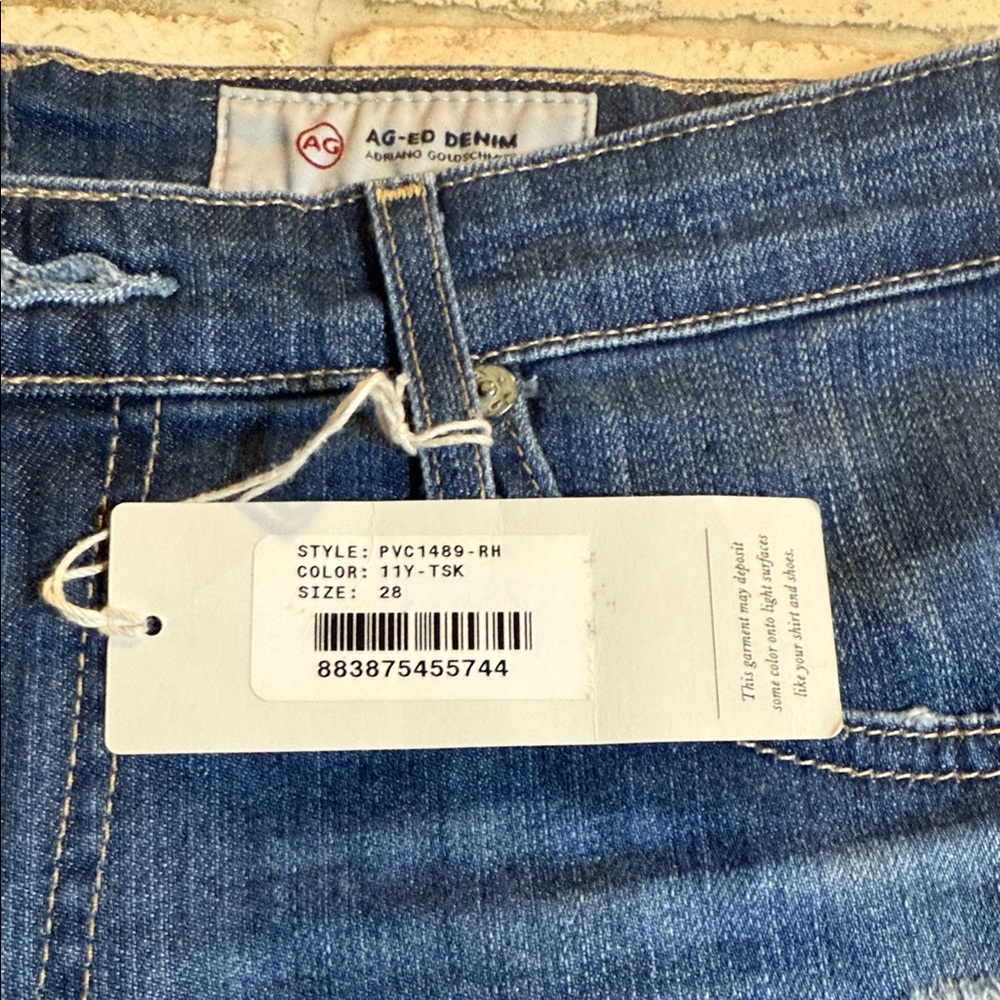 AG Adriano Goldschmied Dark Blue Jean Shorts - Picture 4 of 5